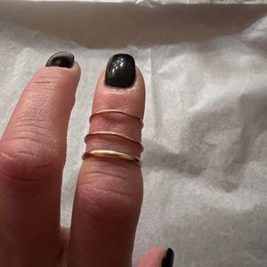 3 solid rose gold rings